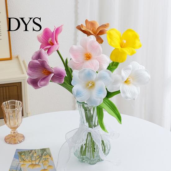 Maintenance-Free Artificial Flowers Opening Tulip with Stem, Realistic Fake Flower, Faux Bendable Stem Floral Arrangement Bloom for Wedding Party Home