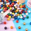 50pcs 16mm Colorful Round Wooden Beads Natural Wood Bead Wood Spacer Loose Beads or Bracelet Necklace Earring Jewelry Making
