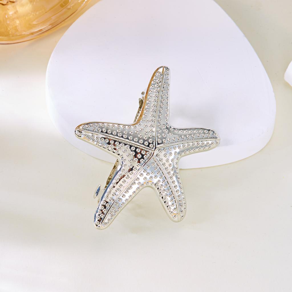 Elegant Gold Color Shell Starfish Hair Clip for Women Girl Temperament Metal Starfish Hairpin Romantic Wedding Jewelry Gifts
