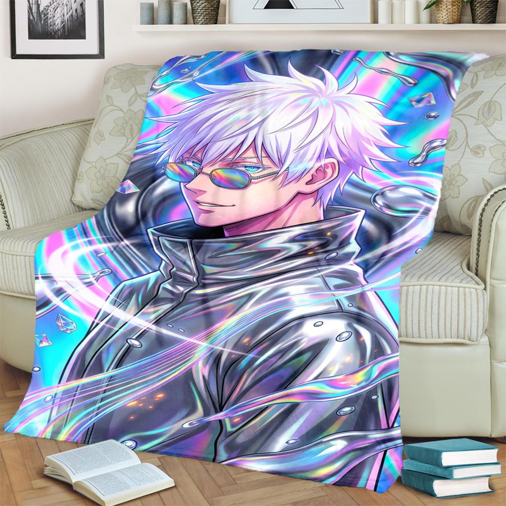 Jujutsu Kaisen Flannel Blanket for Bedrooms, Sofas, Beds, Chairs, Picnics, Travel Warm and Cozy