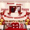 Elegant Wedding Bedroom Decoration Set: High-End Double Happiness Wall Décor with Flowers.