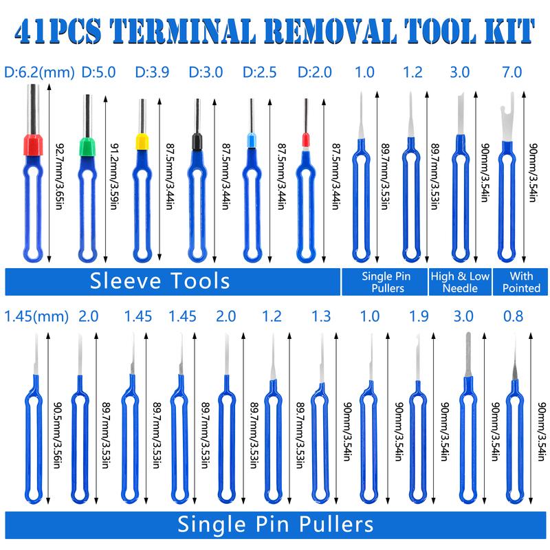1 Set Stainless Steel Car Terminal Disassembly Kit Tool Wire Pin Removal Set Automobile Stylus Connector Puller Repair Tooling