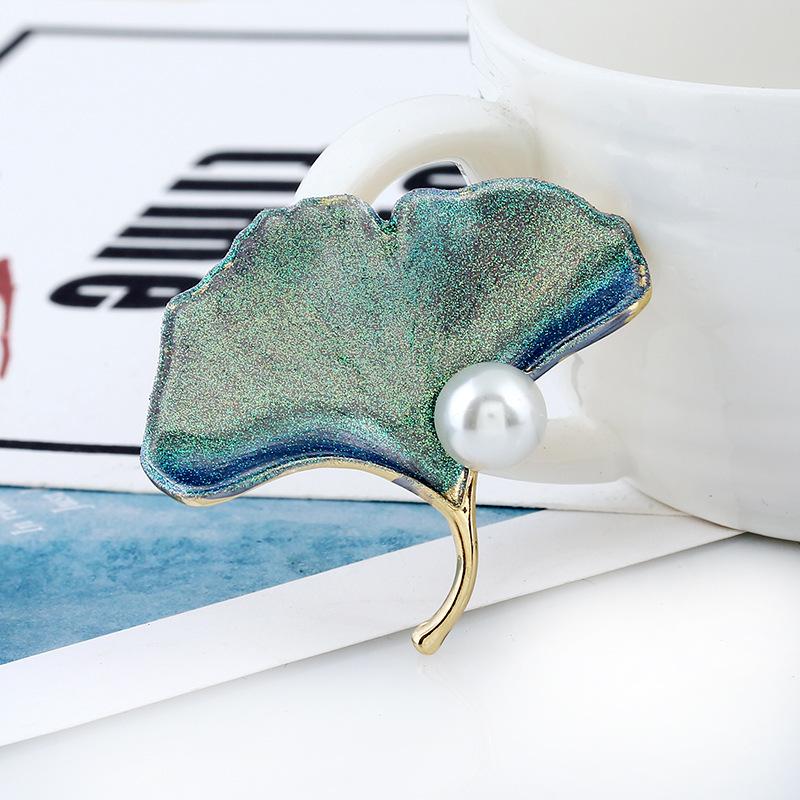Alloy Brooch Painted Imitation Pearl Women'S Clothing Pin Simple Suit Colorful Corsage