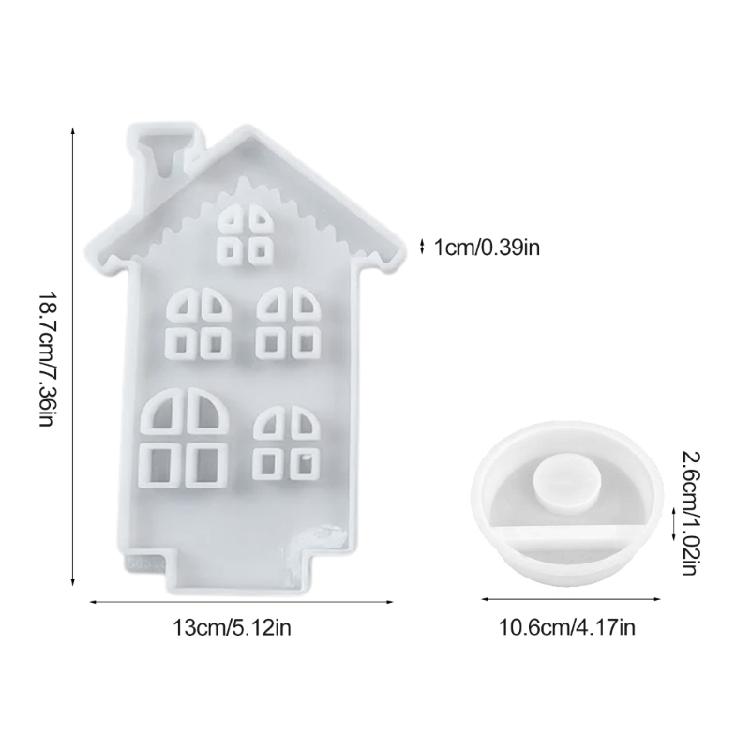 Candle Stand Silicone Mold Candlestick Mold Snow House Candle Holder Ornament Mould Epoxy Table Decoration Molds