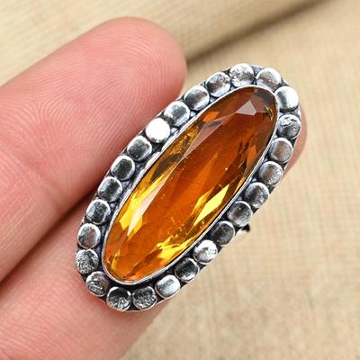 Honey Topaz Gemstone Handmade Jewelry Solid 925 Sterling Silver Ring For Her