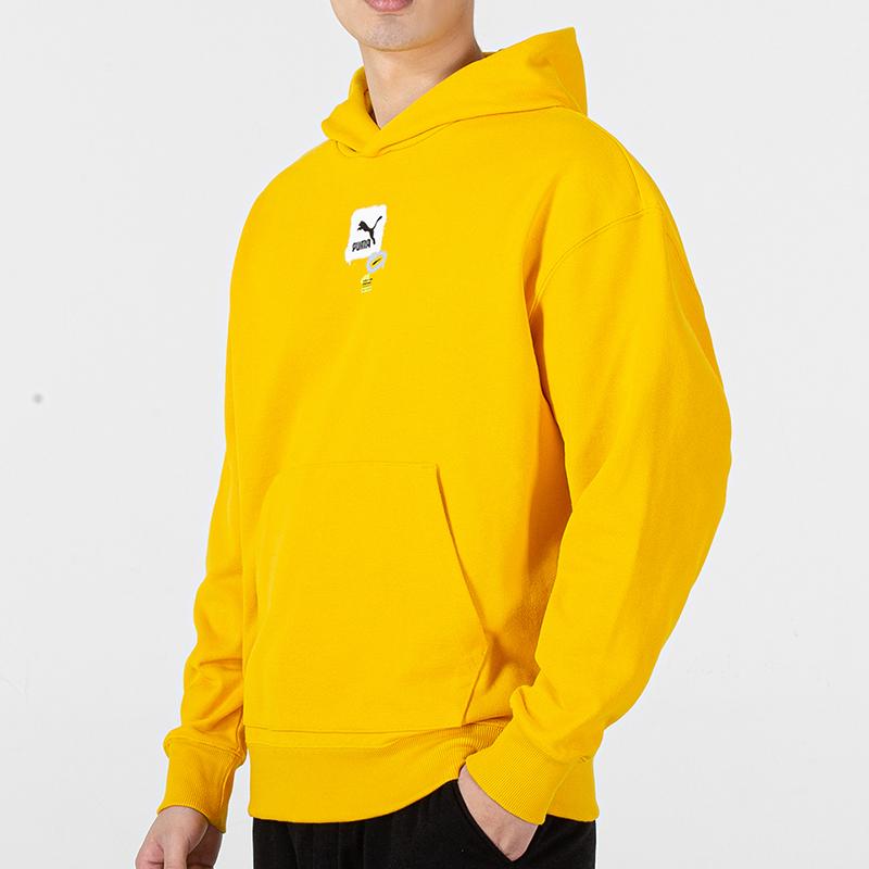 Puma Oversize Trend Graphic Hoodie With Sport Logo Men Hoodie Yellow 536061-85