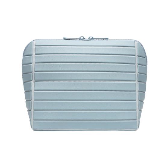 

Вертикальна водонепроникна косметичка-органайзер для макіяжу, що складається, для туалетного приладдя, багатокишенькова дорожня косметичка для догляду за шкірою, туалетного приладдя, інструментів для краси Stripe світло-синій колір