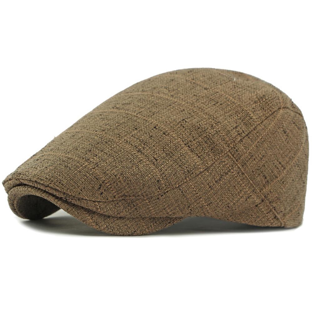 

HT4736 Berets for Men Women Classic Breathable Linen Beret Cap Vintage Solid Plain Artist Painter Beret Hat Adjust Ivy Flat Cap 55-59cm Adjustable