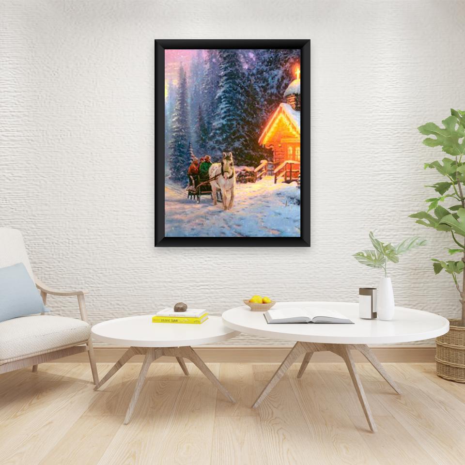 DIY Snow Scenery 5D Diamond Painting Full Round Drill Winter Landscape Diamond Embroidery Mosaic Rhinestone Home Decor Gift