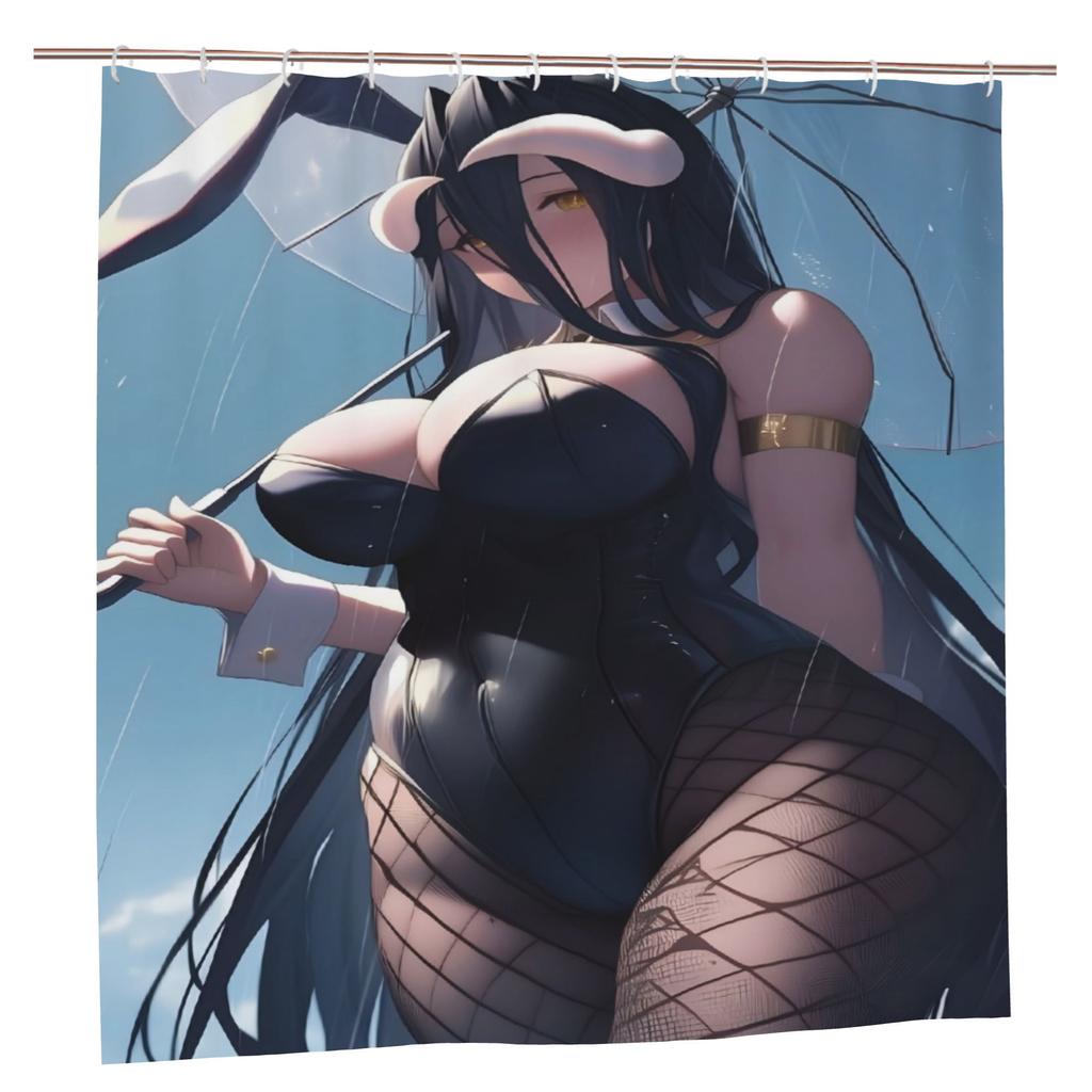 Fashion-Inspired Shower Curtain with Hooks - Durable Polyester Bathroom Curtain, Vibrant Artistic Design, Machine Washabl