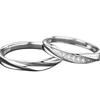 Couple Rings Adjustable Open Promise Valentines Day Gift