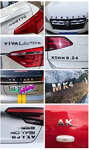 LUMIMAN 3D Molded Emblem Sticker Alphabet Numbers Letters Dots - Car Metal Zinc Alloy Decoration (J, Black)