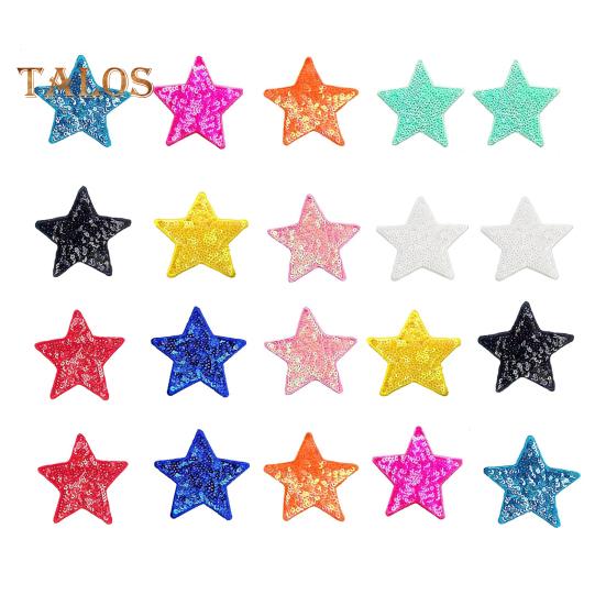 

20 шт. тканевых заплаток в форме пентаграммы с пайетками разных цветов для свитеров, платьев, блузок, декора, сделай сам, шитье, нашивка, одежда, аксессуары, свадебная вечеринка 20PCS