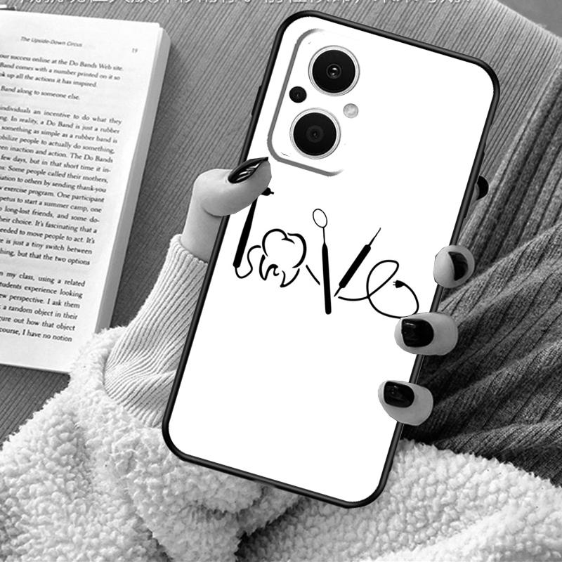 Zahnarzt Zahnmuster Hülle Für OPPO Reno 12 F 13 13F 11F 8T 7 8 10 Pro OPPO Find X8 Pro X6 X3 X5 Lite Abdeckung Fundas