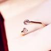 Damen Mode Offener Fingerring mit doppeltem Zirkonia-Besatz Party Schmuck Geschenk