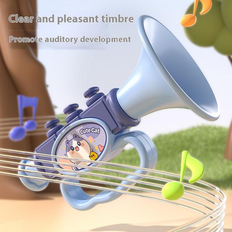 Kids Trumpet Cute Mini Trumpet Cartoon Clarinet Blow Horn Noise Makers Learning and Educational Toys for Children Boys Girls