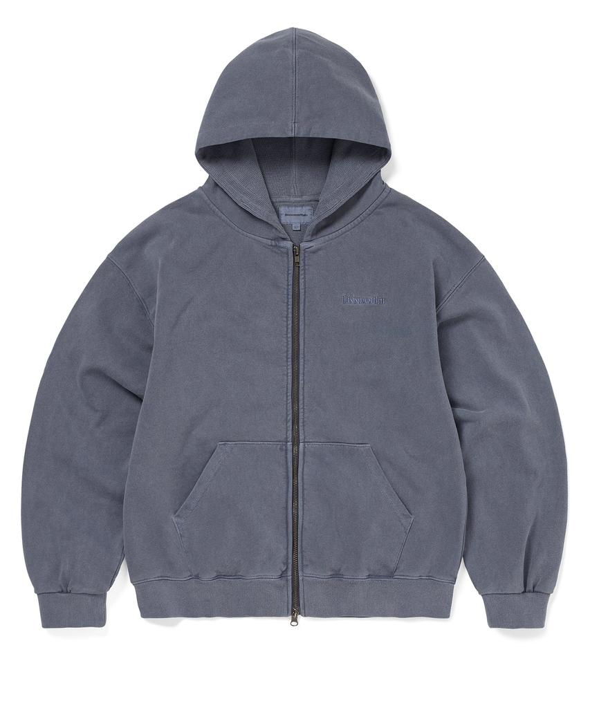 Thisisneverthat Waffle Lined Zip Up Hoodie Warm Blue