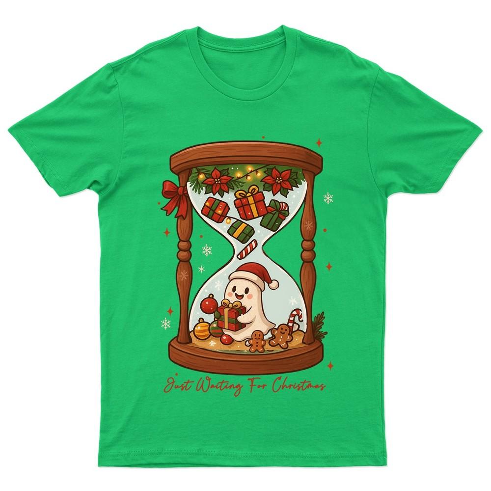 Just Waiting For Christmas TShirt Unisex Retro Seasonal Funny Xmas Santa d S