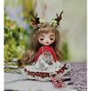 Blythe Outfit Obitsu24/Likachan/Azone/Jenny 1/6 Doll Clothes Antler Decoration Dress One Size