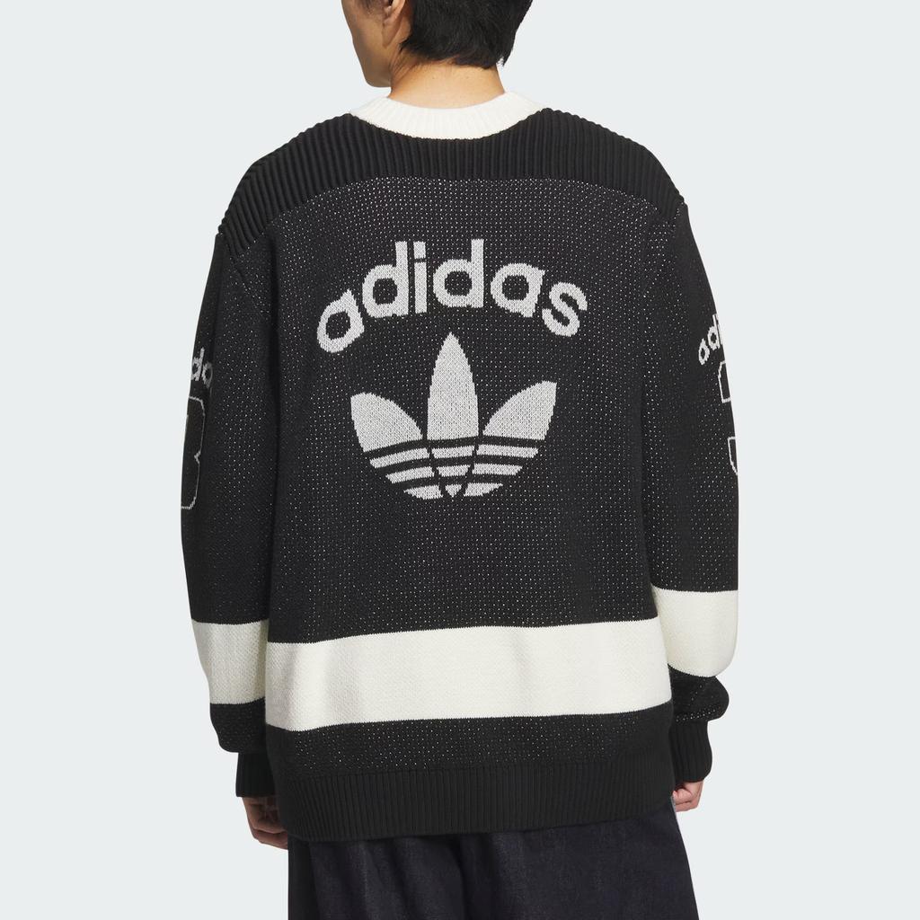 Adidas Originals FW25 Team Sweatshirt Logo Letter Loose V-Neck Long Sleeve Knit Top Men Tops KF4467