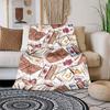 1pc Vintage Bookshelf Illustration Cartoon Blanket,Portable Throw for Travel & Camping, All Season Cozy Blanket,Ideal Gift