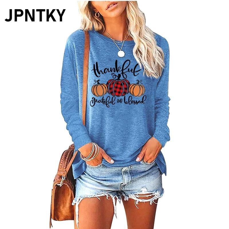 JPNTKY Women's Fashion Casual O-Neck Long Sleeve Blouses & Shirts