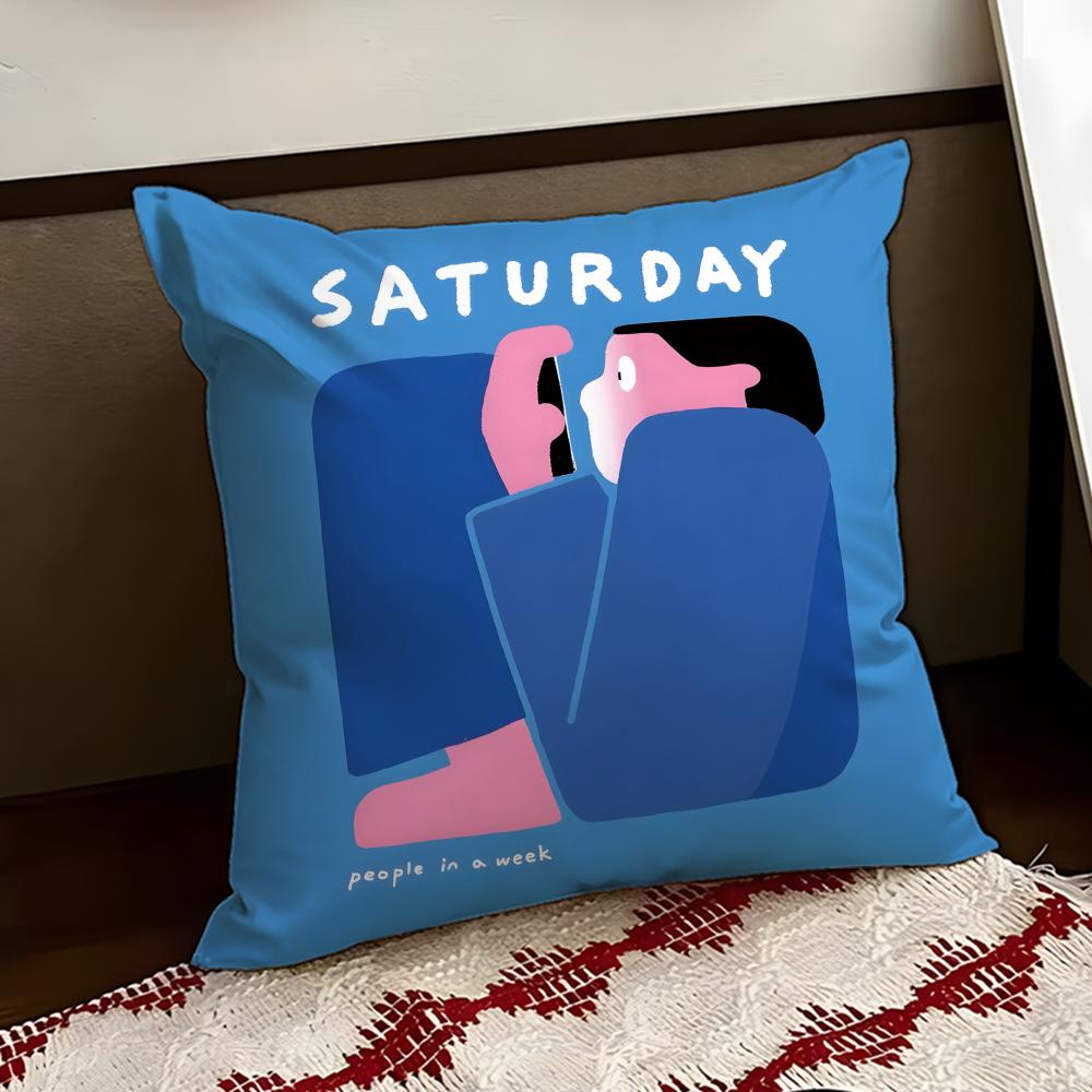 People Living In a Frame Cushion Cover Reversible Soft Durable Pillow Cover Home Car MultiScene Use for Daily Comfort