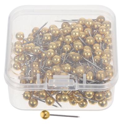 200Pcs Gold Round Head Push Pins Metal Ball Thumbtacks for Bulletin Cork Board Wall Photos Notes Office Home School