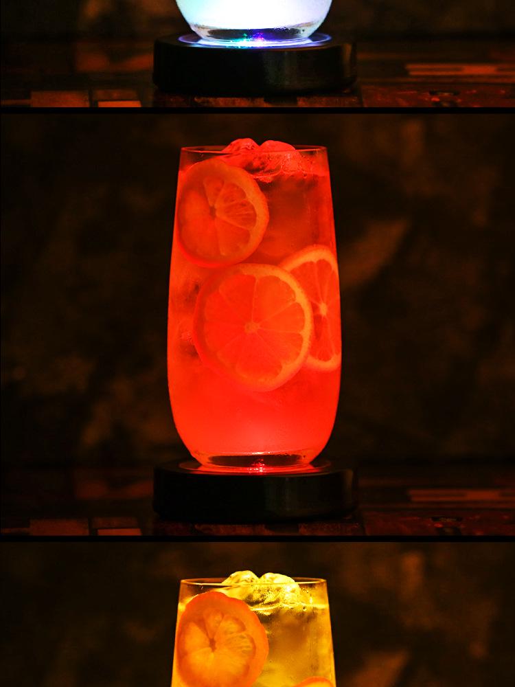 Wine Glass Cocktail Glow Coaster – Illuminated Base for Bar and Bartending