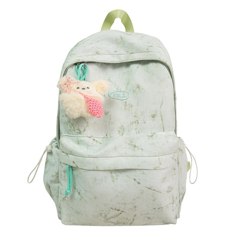School Bag Large Capacity Campus Backpack for Women, Korean Style Middle School Student Simple Tie-dye, High School Backpack INS Style Japanese Style