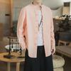 Men’s Chinese Style Long-Sleeve Linen Tang Suit Shirt and Jacket