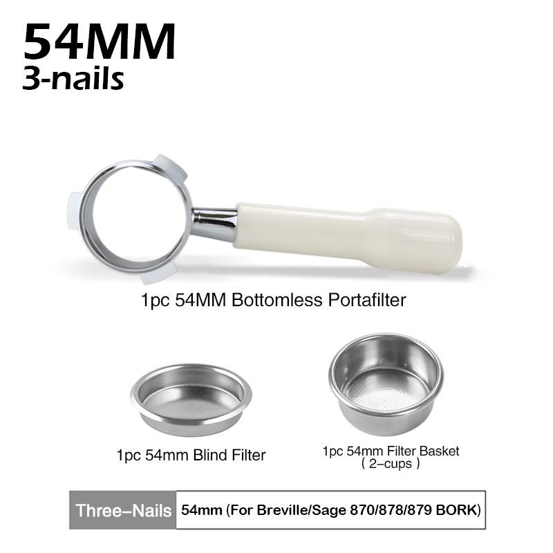 54MM Coffee Bottomless Portafilter For Sage Breville 870 878 880 Replacement Filter Basket Espresso Accessory Barista Tool