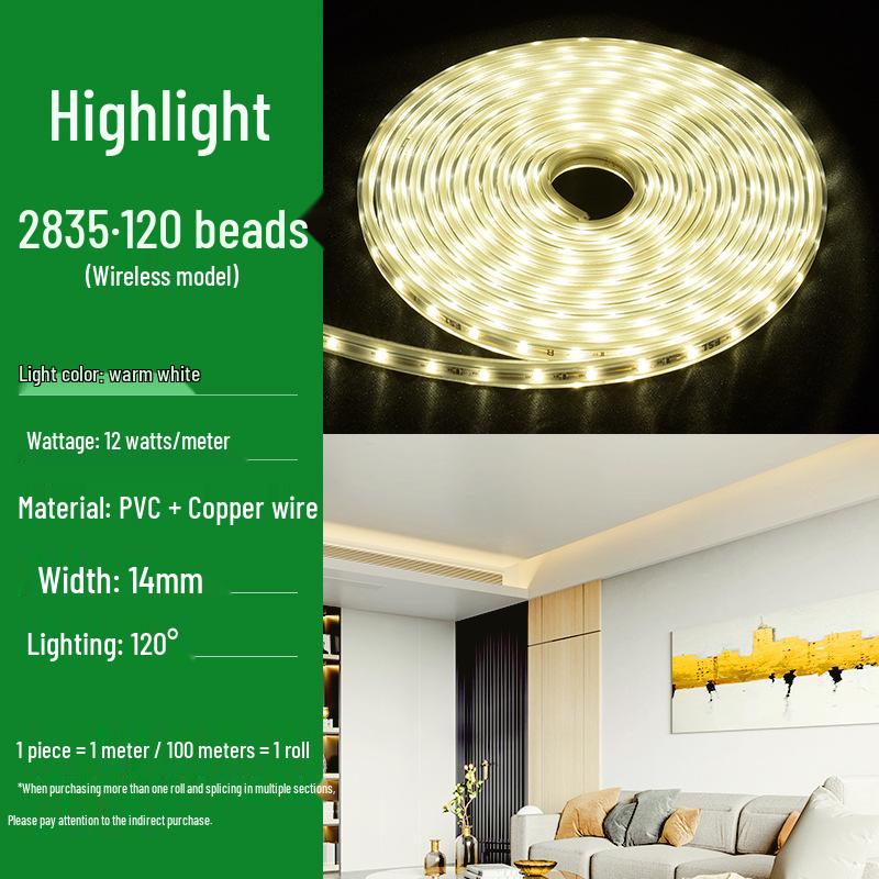 FSL LED Light Strip: Super Bright, Waterproof, Energy-Saving, Wire-Free SMD Soft Lighting for Living Room Ceiling.