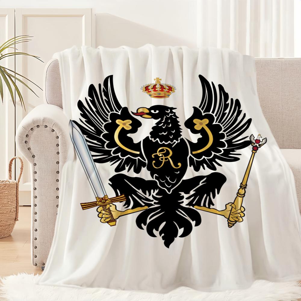 Flag of Prussia Art Blanket Blanket for Couch Sofa Travel Home Hiking Picni Bed Beding Flannel Blanket Birthday Gift