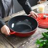 30cm Enameled Cast Iron Dutch Oven with Loop Handle 5L Saucepan Heavy Soup Pot Casserole Dish Kitchen Utensil Enamel Braised Pot
