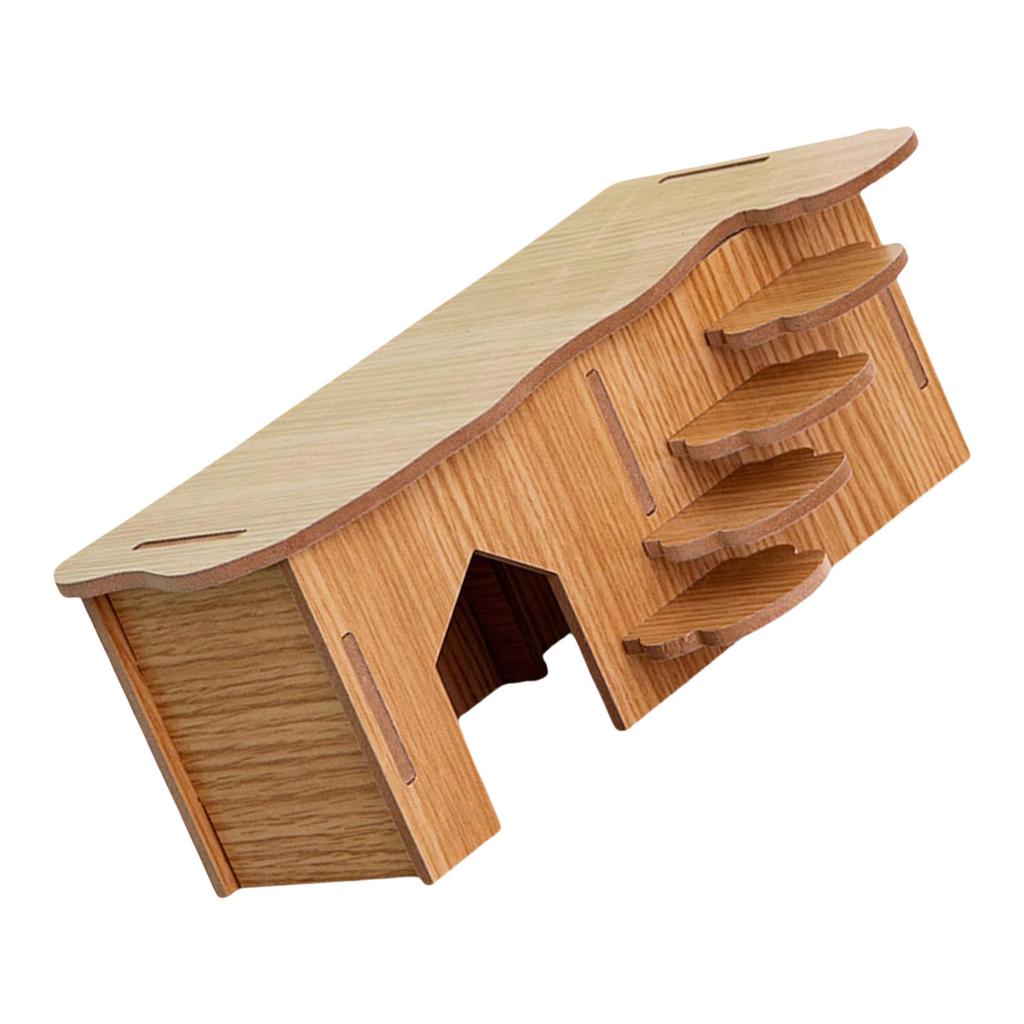 Dwarf Hamster Hideouts Natural Wood Climbing Ladder for Small Hamsters Safe Chew Toy for Small Animals