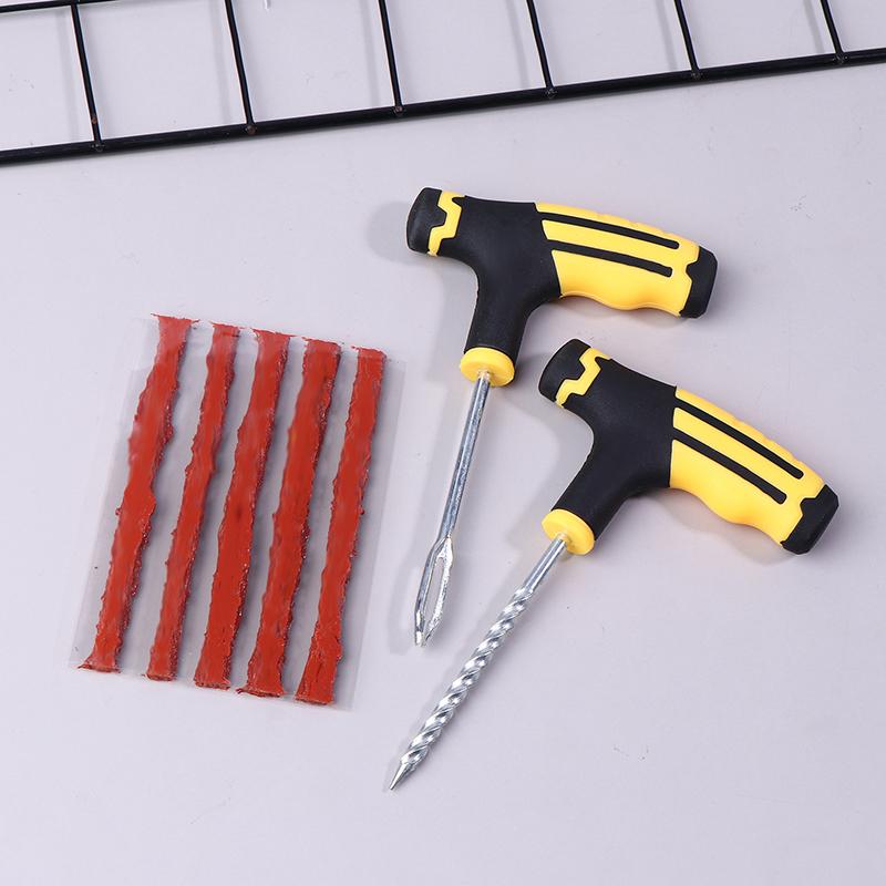 Car Tire Repair Tool Tire Repair Kit Studding Tool Set Auto Bike Tubeless Tire Tyre Puncture Plug Garage Tools With Rubber Strip