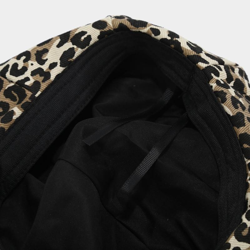 Girls 2000s Hat Painter Hat with Leopards Print for Daily Wear