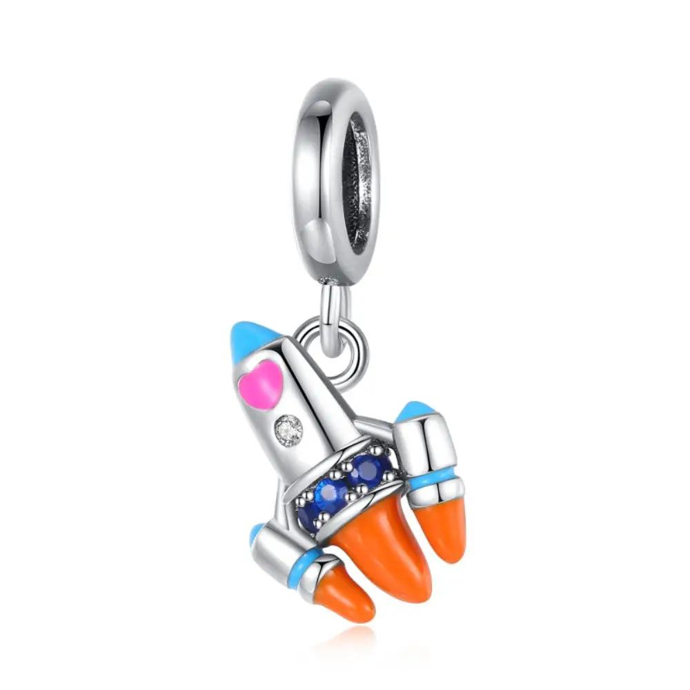 Charms Plata Plane Ufo Travel Gift Copper Plated For Charms Copper Plated Original Bracelet For Jewelry Making