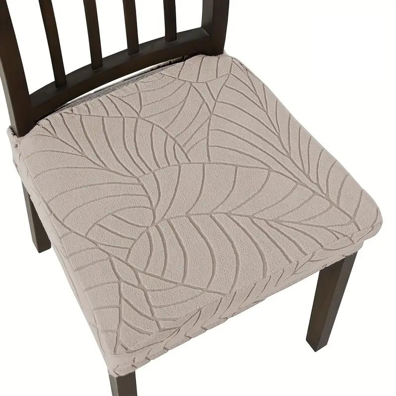 1/4Pcs Jacquard Chair Seat Covers Stretch Pure Color Chair Cover Removable Upholstered Seat Cushion Slipcover For Home Party