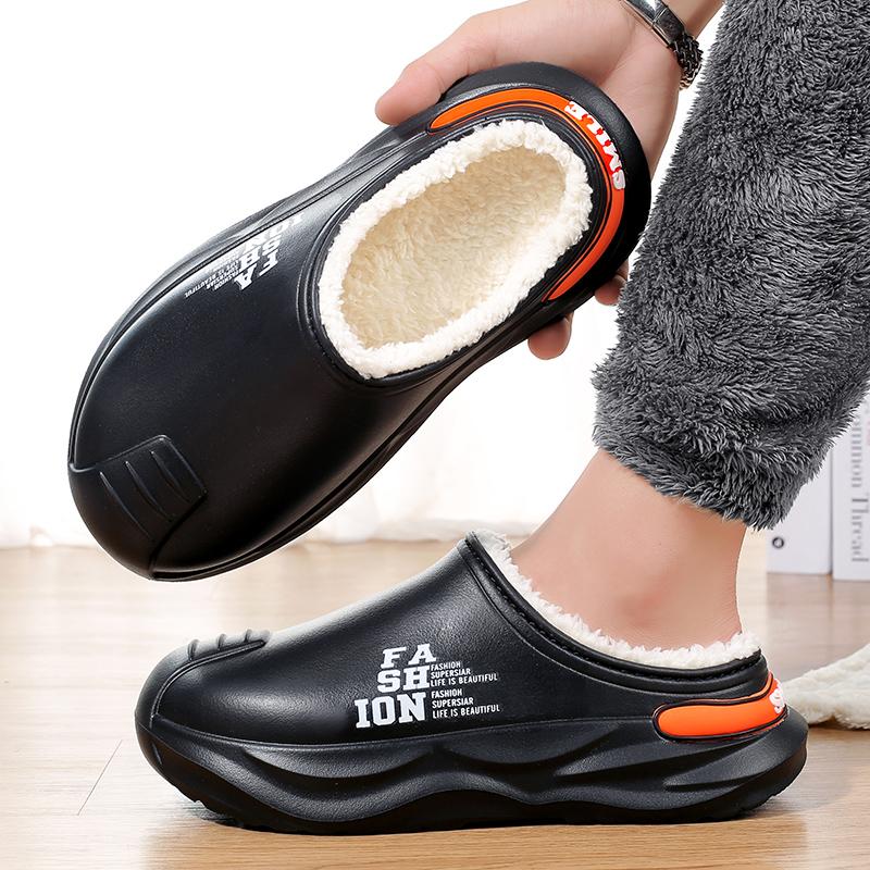 High Quality Winter Men Warm Slippers Cotton Slippers Outdoor Indoor Warm Shoes Men Comfortable Home Bedroom Plush Warm Slippers