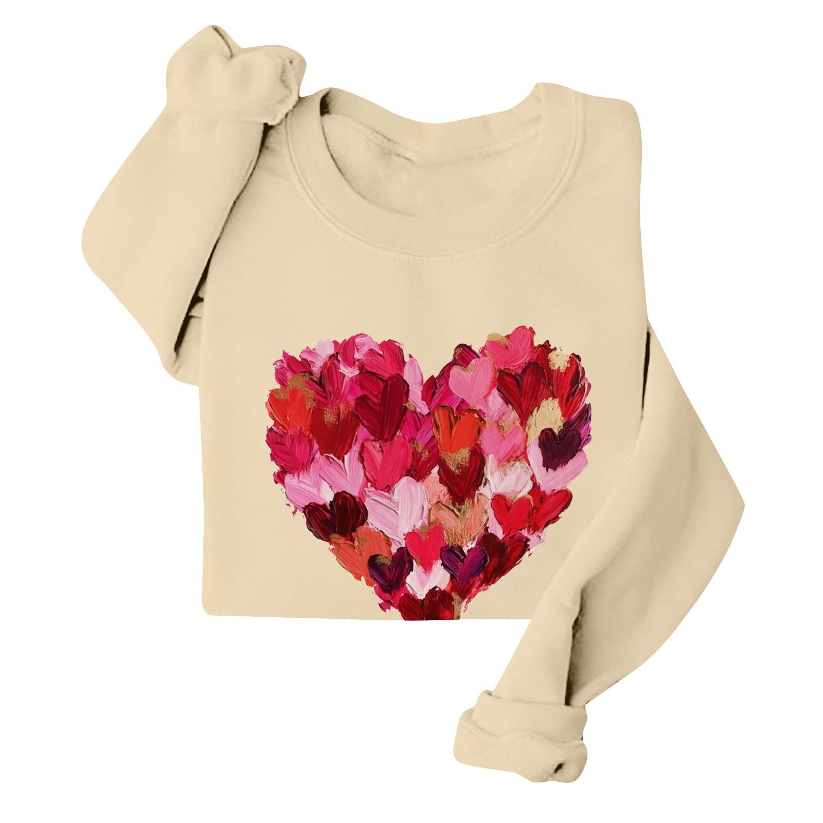 

Жіноча повсякденна мода з принтом та довгим рукавом, O-подібним вирізом, светр-пуловер XXL хакі