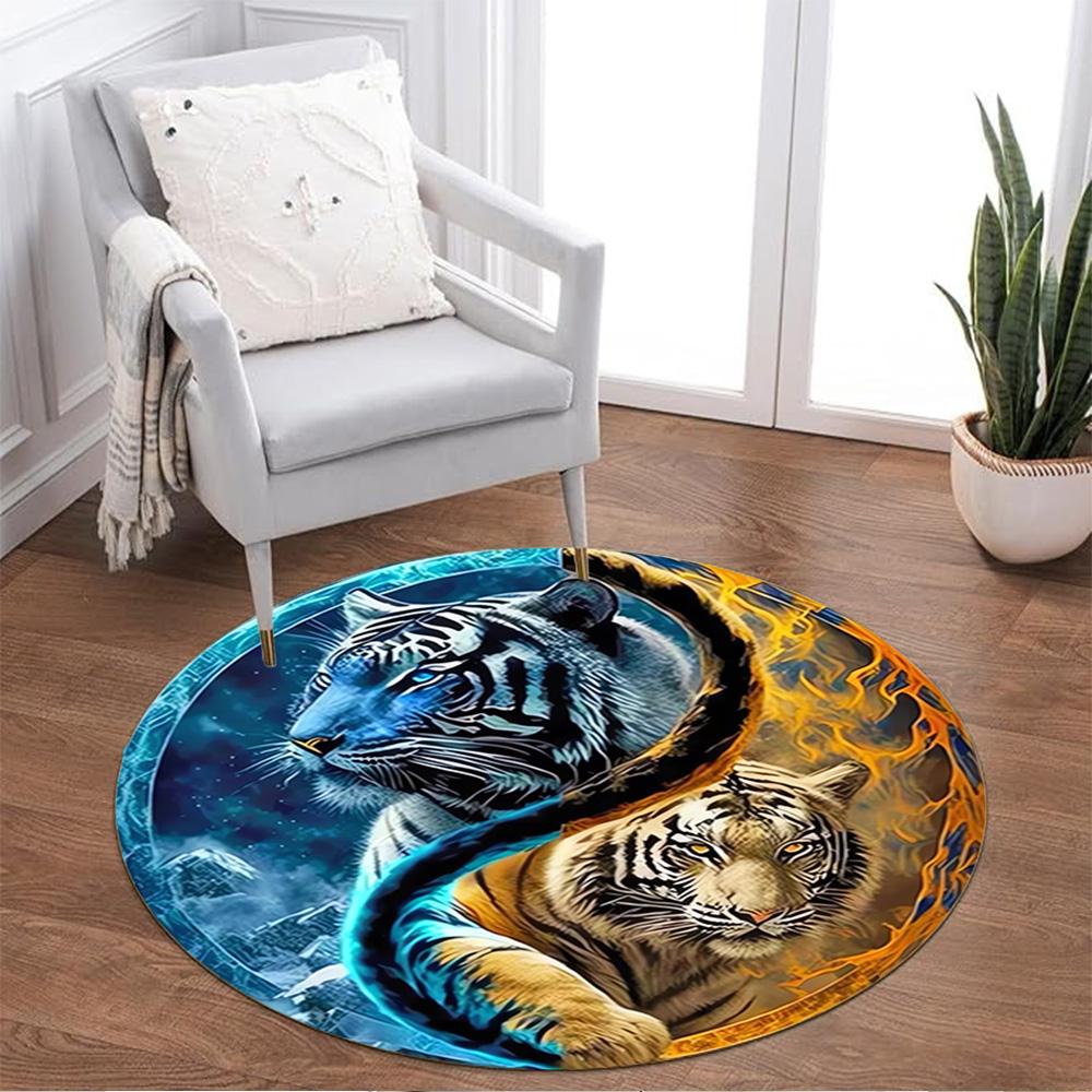 1pc home carpet yin yang floral design non-slip rug for office decor and living room gift ideas