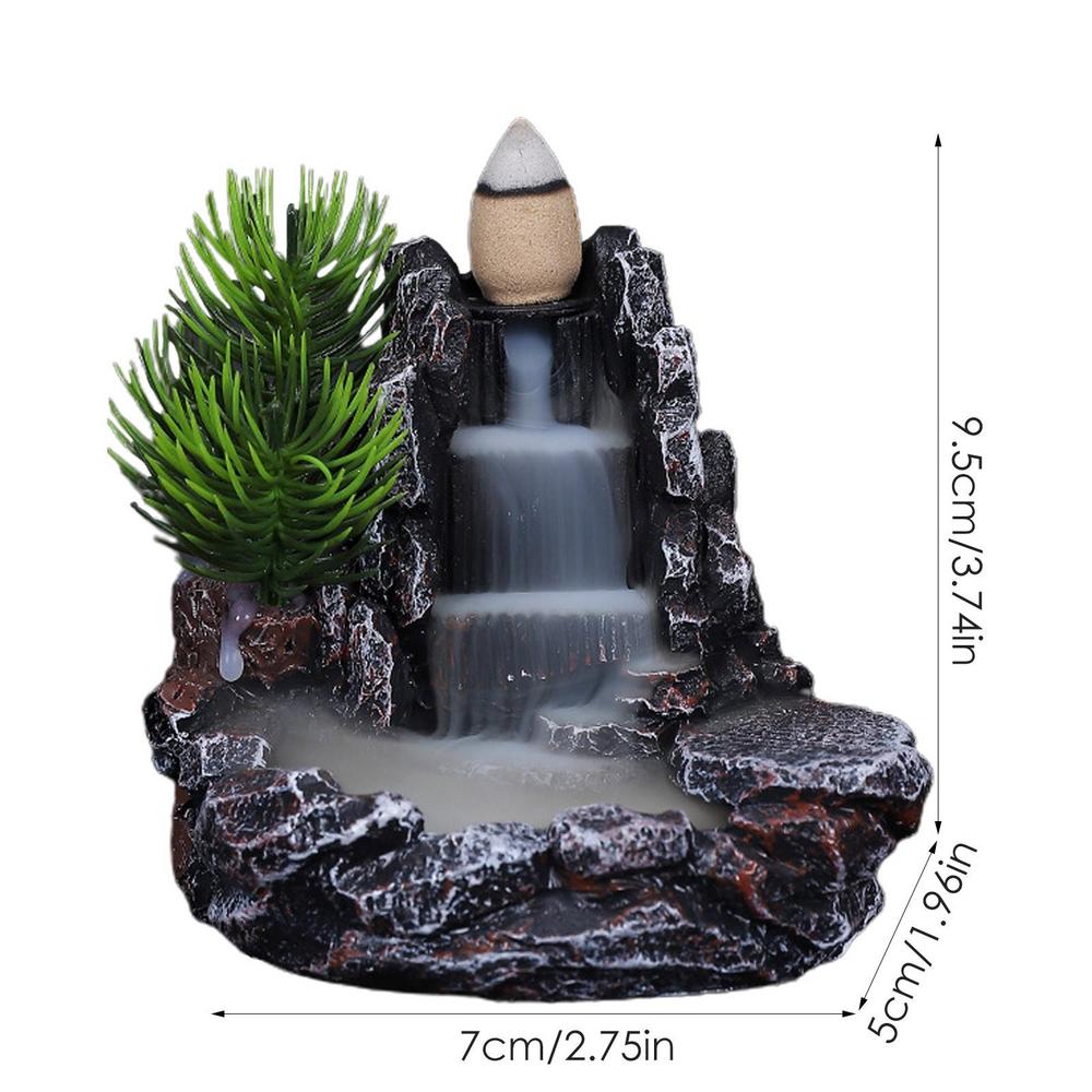 Incense Burner Resin Backflow Incense Burner Waterfall Incense Burner Innovative Tower Incense Sandalwood Aromatherapy Furnace