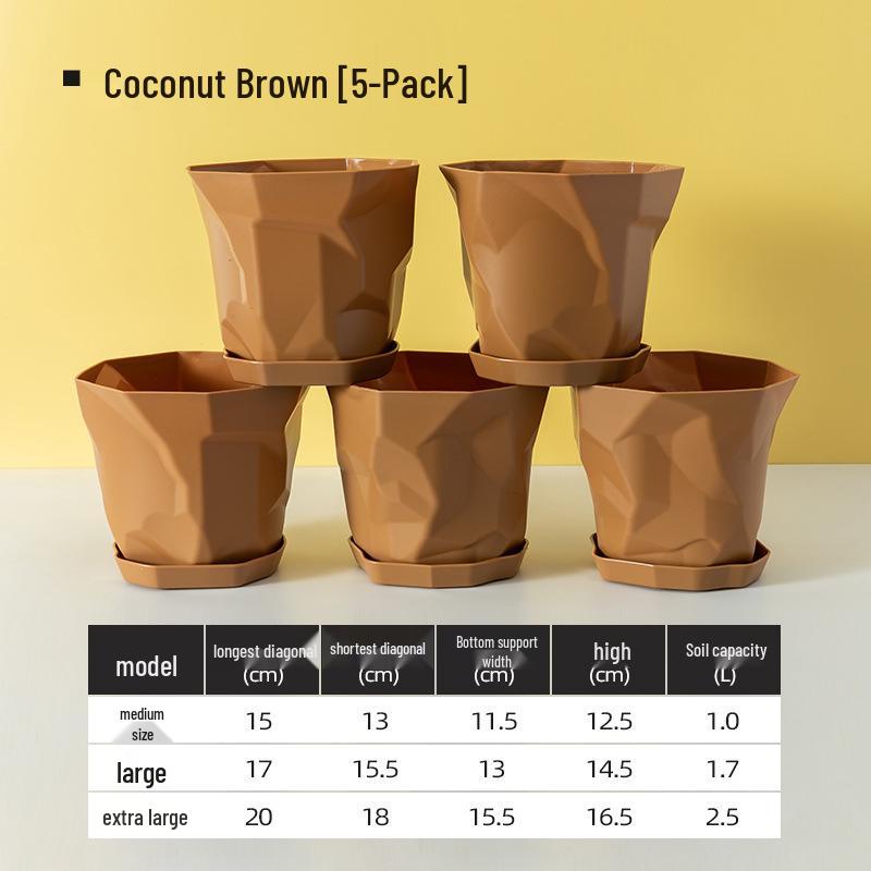 Nordic Imitation Ceramic Plastic Succulent Pots - Durable, Thickened, Large & Small Sizes for Effective Root Control