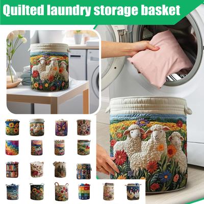 Quilted Laundry Storage Basket, And Suitable For Storing Dirty Clothes.