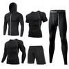 Men's High Elasticity Quick-Dry 5-Piece Fitness Set: Tights, Pants, Running & Training Gear
