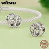 WOSTU 925 Silver Family Jewelry Serie Tree of Life Charm Heart Pink Sweet Home Bead Stroller S925 Pendant Fit DIY Bracelet Neck