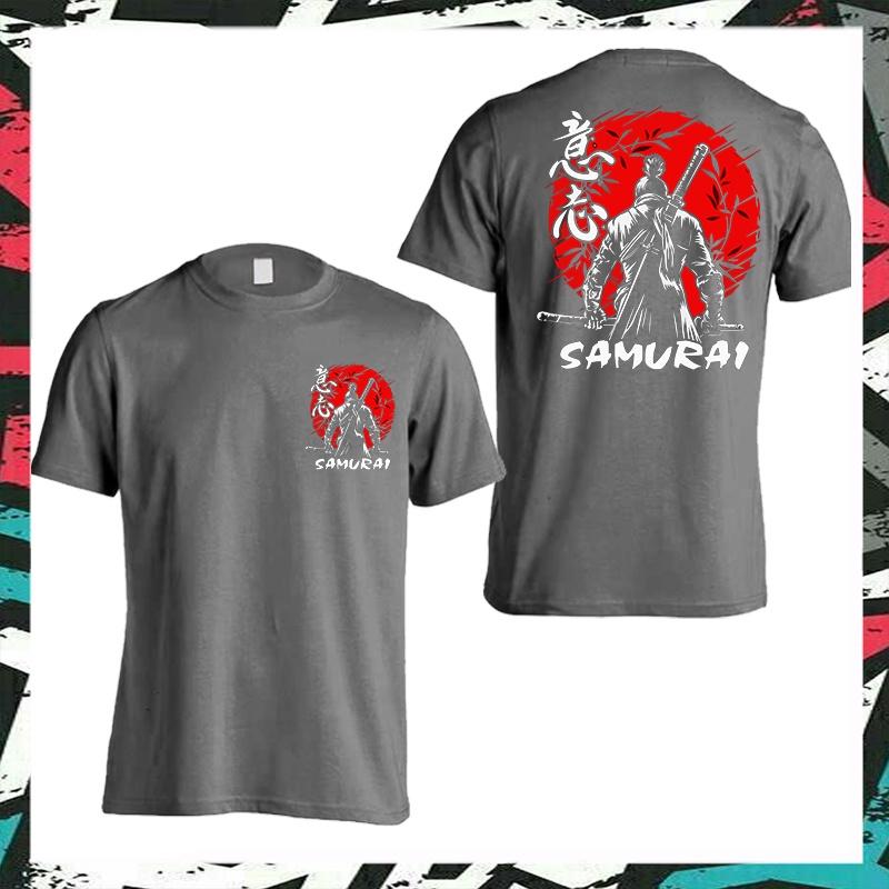 JAPONIA SAMURAI 1 Tricou de Bumbac Tricou Tricou Streetwear Bărbați Femei Unisex Baju Lelaki Wanita Perempuan