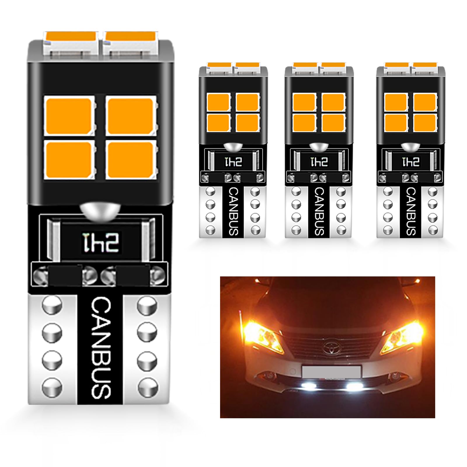 

Aunvista T10 LED Explosion Light 4 Bulbs for 6500K Car LED T10 W5W Vehicle жовтий